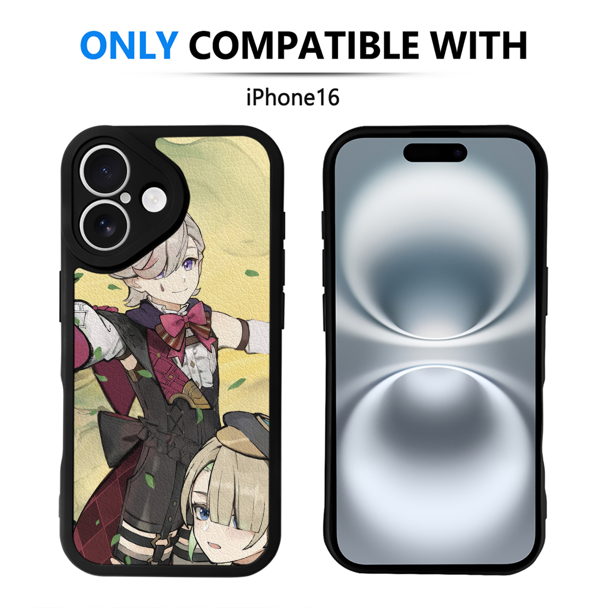 げんし神 genshin 【iPhone 16シリーズ対応】シリコンスマホケース（レザー調） 材質：シリコン
